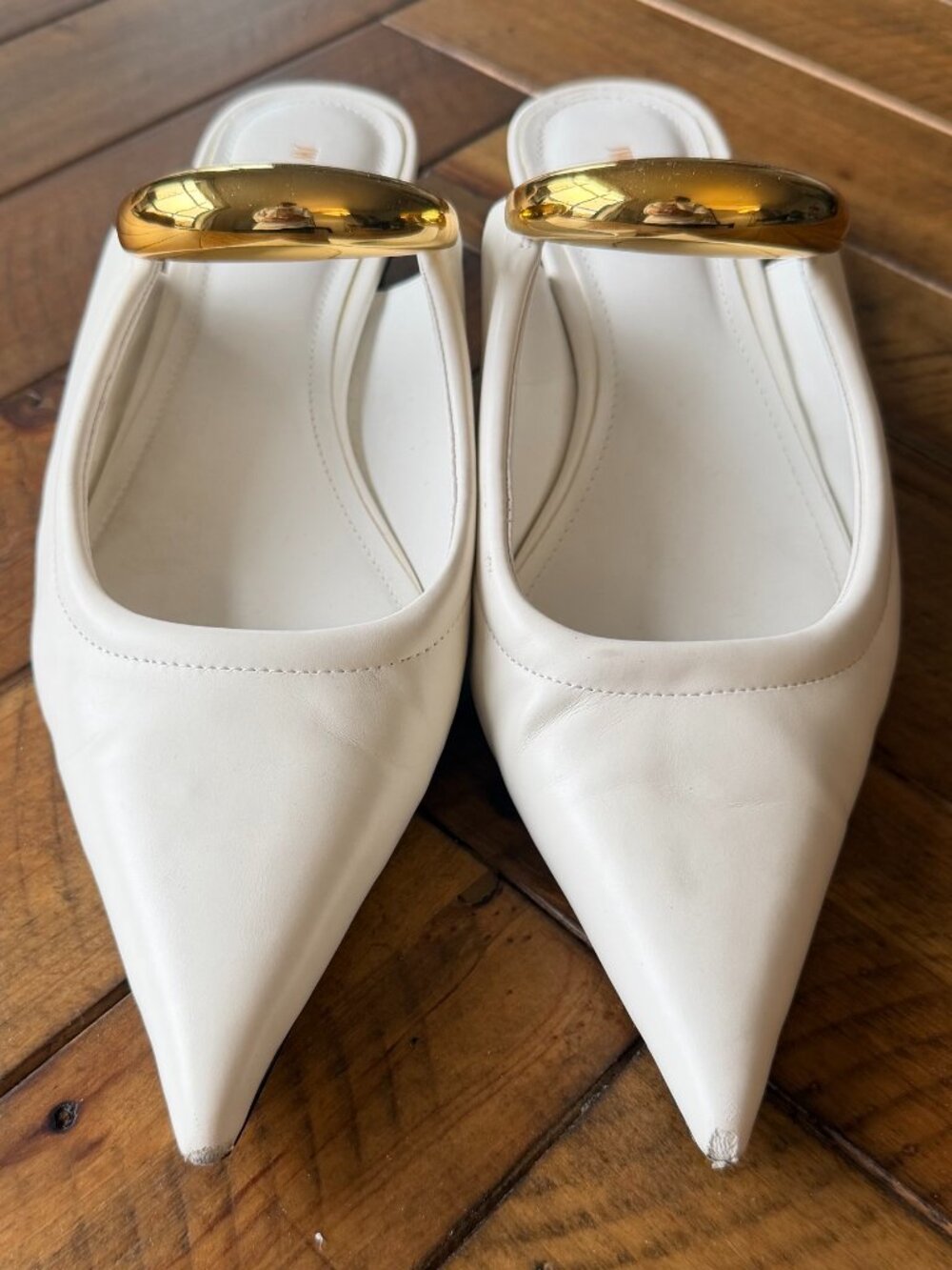JW PEI HELENA PIERCED MULES IN WHITE SIZE 9 - Picture 4 of 11